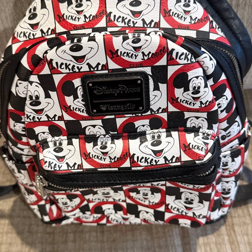Disney The original Mickey Mouse Club loungefly Black &Red Mickey backpack